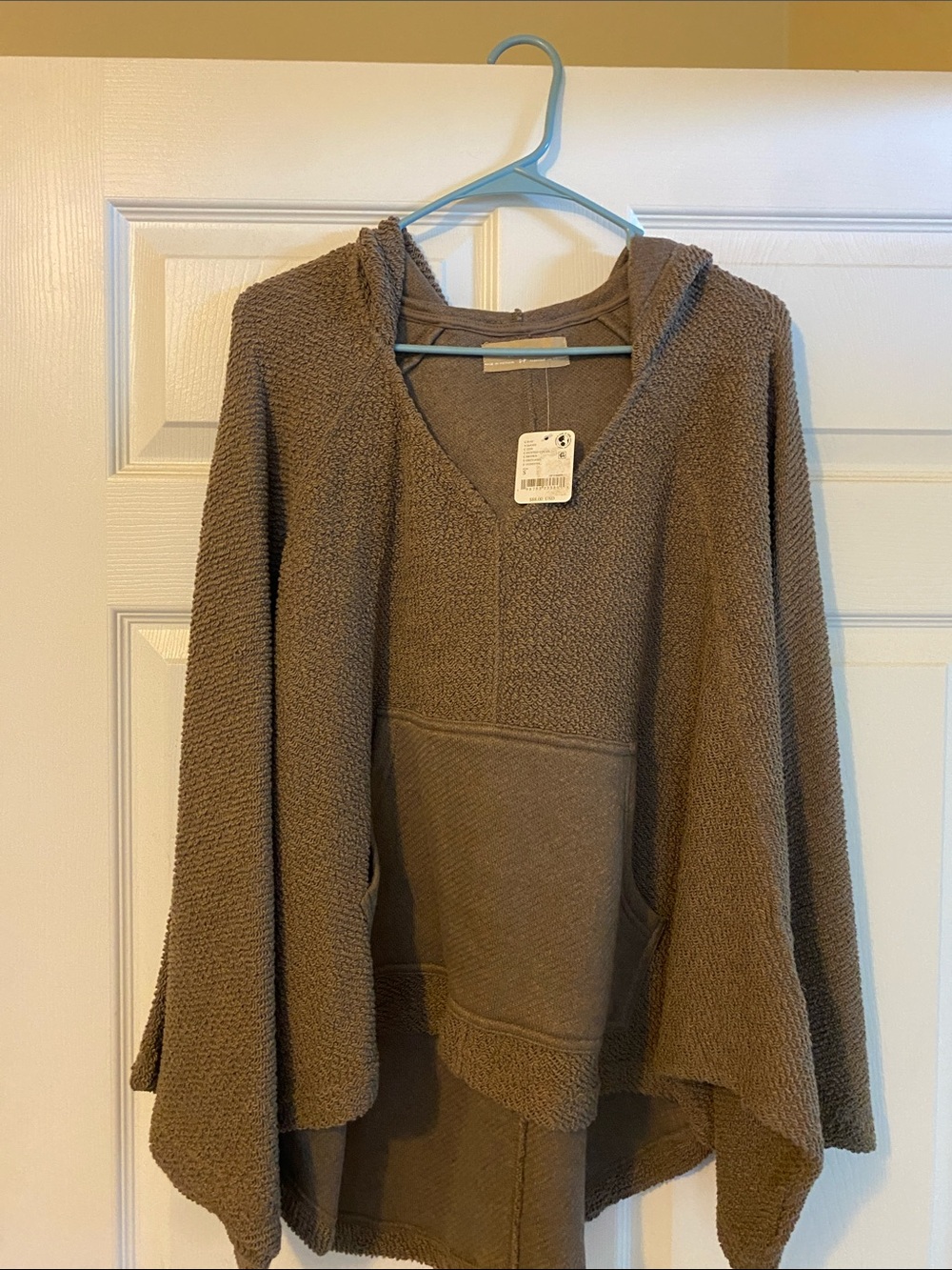 Free People Textured Hooded sweatshirt in Taupe Brown - Picture 3 of 3